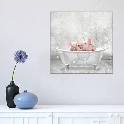 iCanvas "Baby Piglets Bath" by Kimberly Allen Canvas Print