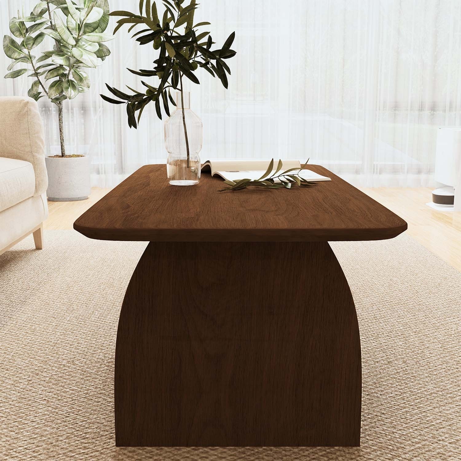 Living Room Coffee Table with Double-Layer Storage.