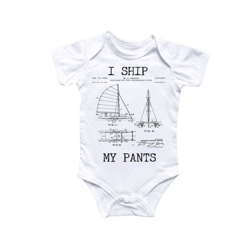 Sailboat Nautical Boat - Baby Boy Girl Clothes Infant Bodysuit Funny Cute Newborn 6 - Natural - 0-3M