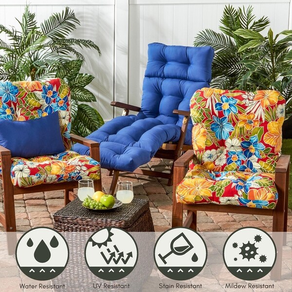 Aloha Floral 42 x 21-inch Outdoor Seat/Back Chair Cushion (Cushion