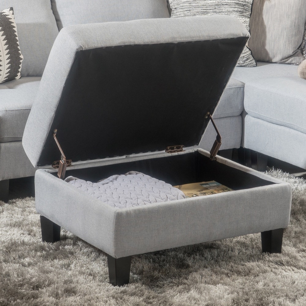 Zahra Tufted Fabric Storage Ottoman by Christopher Knight Home