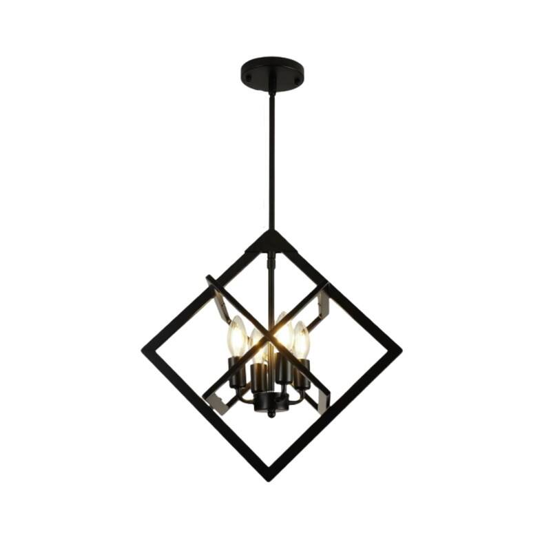 4 Light bulbs light matte black hanging light metal pendant light