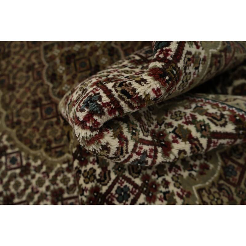 Hand Knotted Oriental 100% Wool Carpet Traditional Medallion Beige & Ivories Tabriz Area Rug - 6' 0'' X 4' 0''