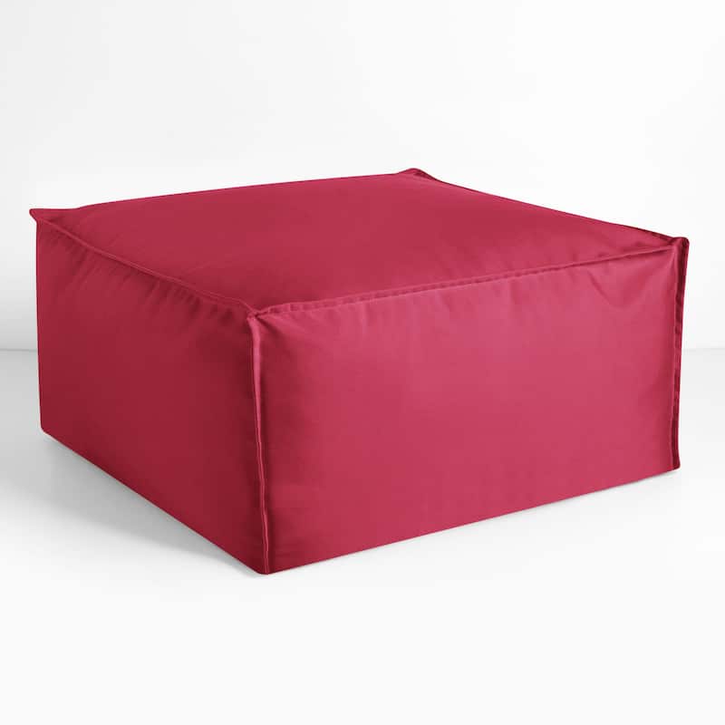 Sorra Home Sunbrella Outdoor Top Stitch Solid Bean Pouf