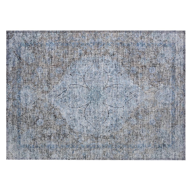 Machine Washable Indoor/Outdoor Traditional Global Chantille Rug