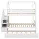 preview thumbnail 7 of 7, Staircase Storage Multifunctional Twin over Twin House Bunk Bed with Staircase and Storage