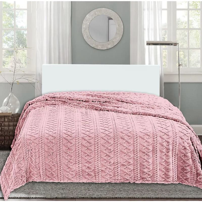 Sherpa Rose Pink Embossed Throw Plush Cozy Super Soft Bed Blanket On Sale Bed Bath & Beyond