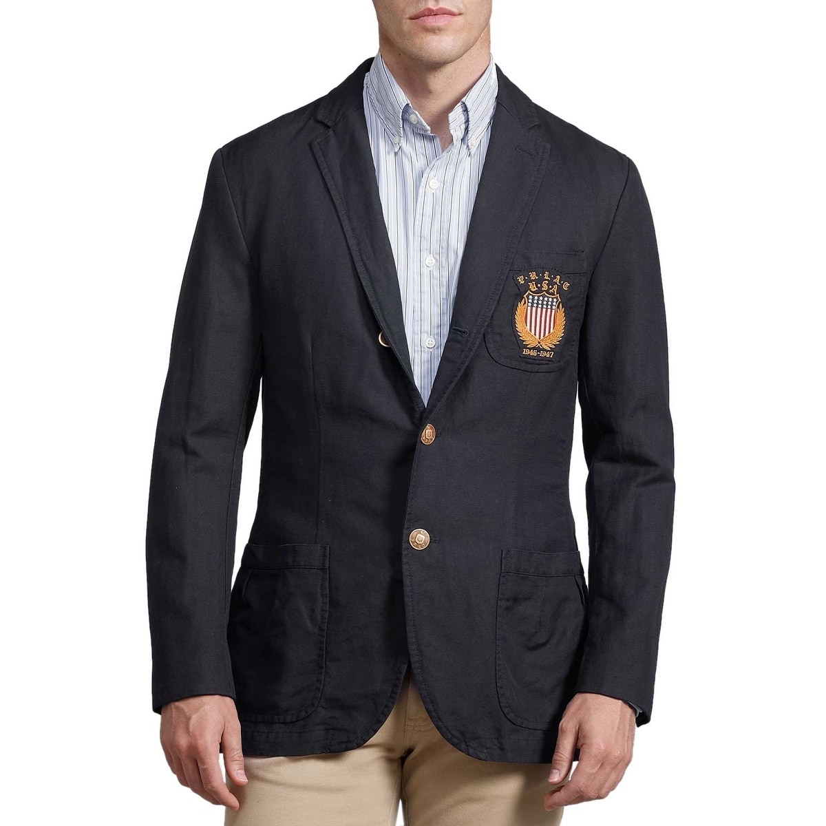 ralph lauren men's crested blazer