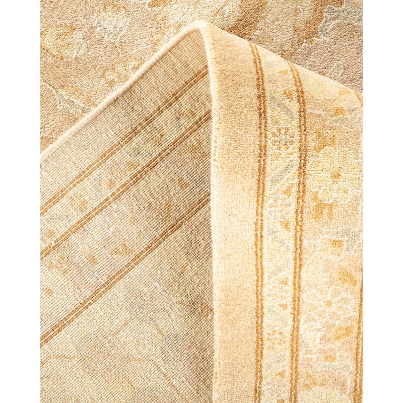 Overton Hand Knotted Wool Vintage Inspired Traditional Mogul Beige Area Rug - 9 x 12