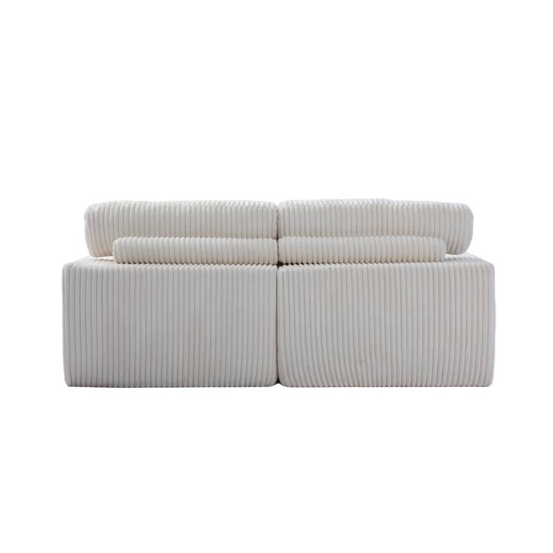 Double Chaise Lounge Chair Indoor,Oversized Upholstered Sleeper Cloud Couch,Deep Seat Sofa Bed,Corduroy Reading Chair Required