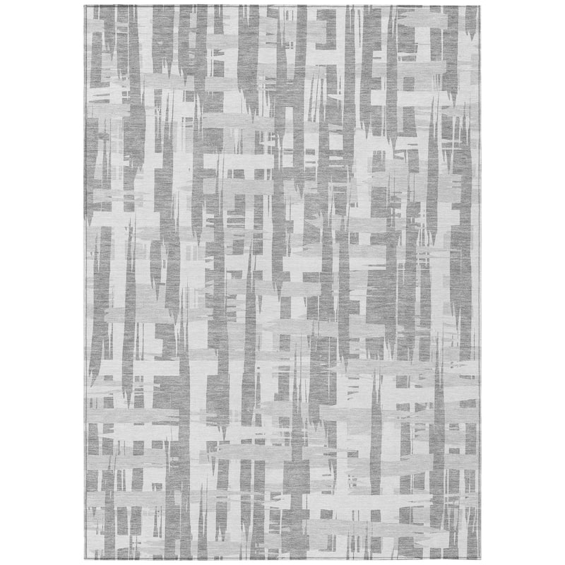 HomeRoots Striped Transitional Rectangle Outdoor Rug