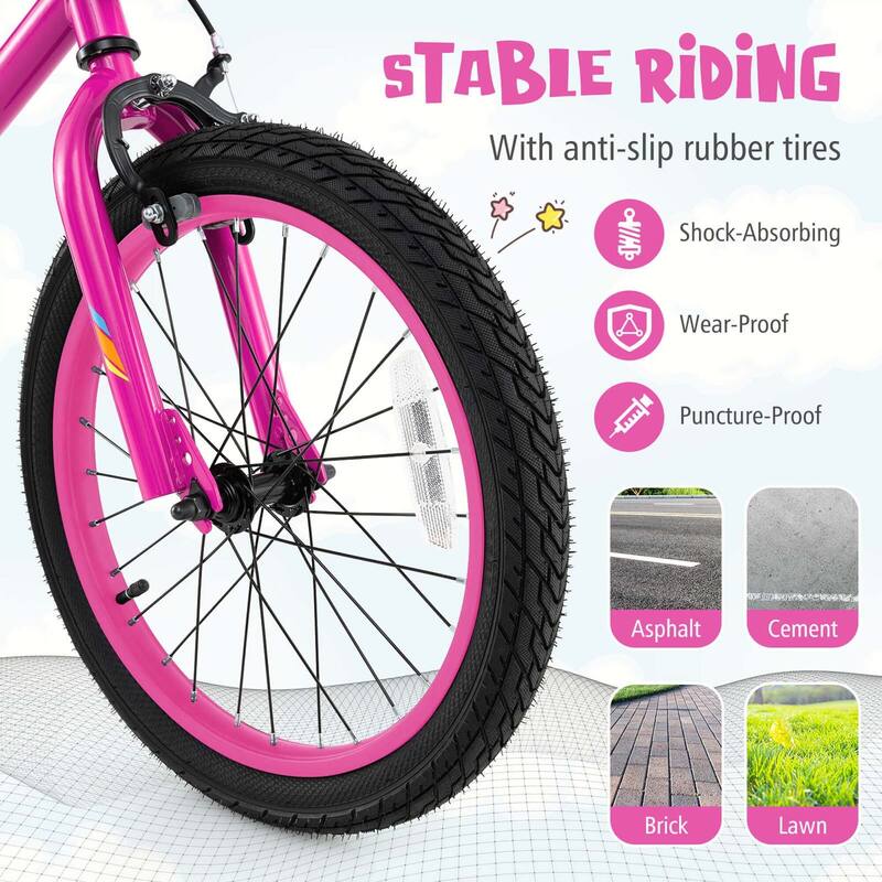 Costway 18" LED Lighted Kids Bike with Adjustable Seat Coaster Brake - See Details