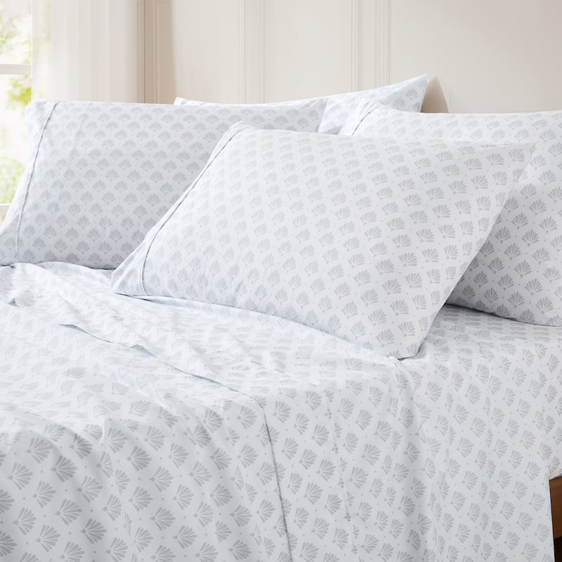 Lush Decor Scallop Fan Gray Sheet Set