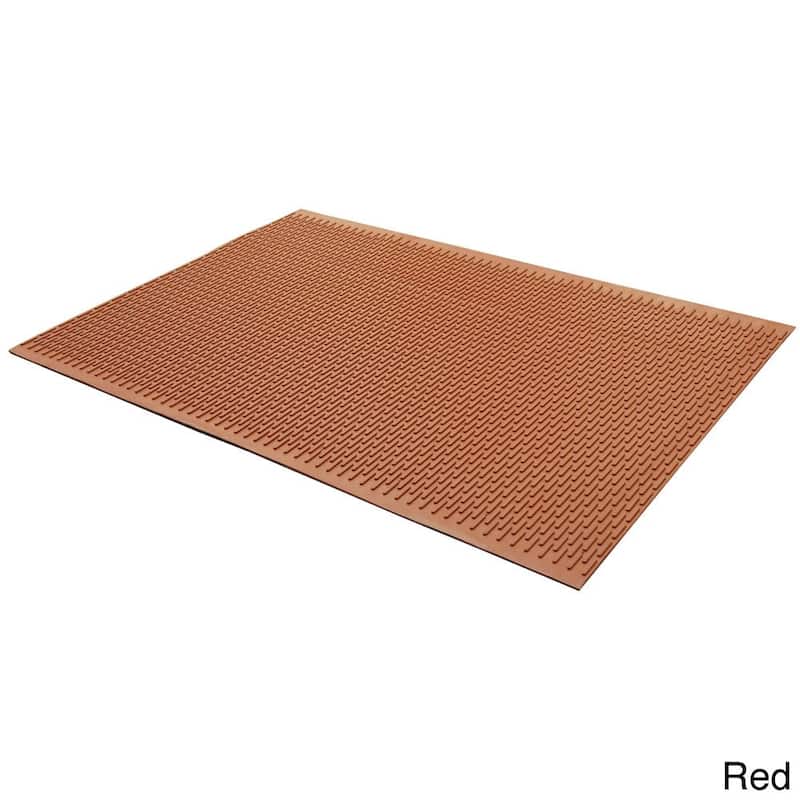 Rubber-Cal "Safe-Grip" Slip-Resistant Traction Mats - 1/4 in x 34 in x 2 ft - Brown Rubber Runner - 1/4" x 34" x 24''