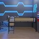 preview thumbnail 4 of 16, Black+Natural Full Size Metal Loft Bed with Desk, LED Lights & Storage