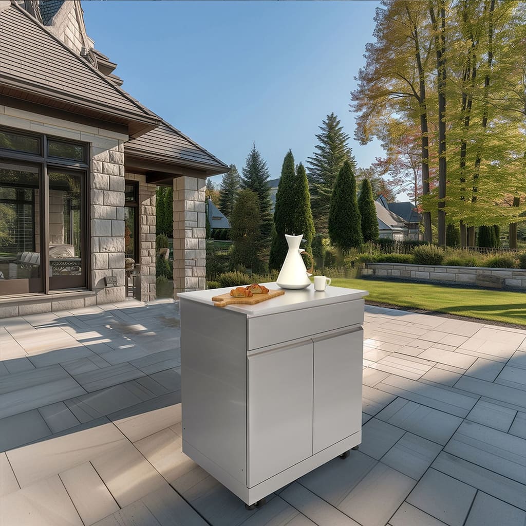 Transolid OUC3224 Outdoor Kitchen 32-in x 24-in x 37-in Single Utility Cabinet, Stainless Steel - 32-in x 24-in x 37-in