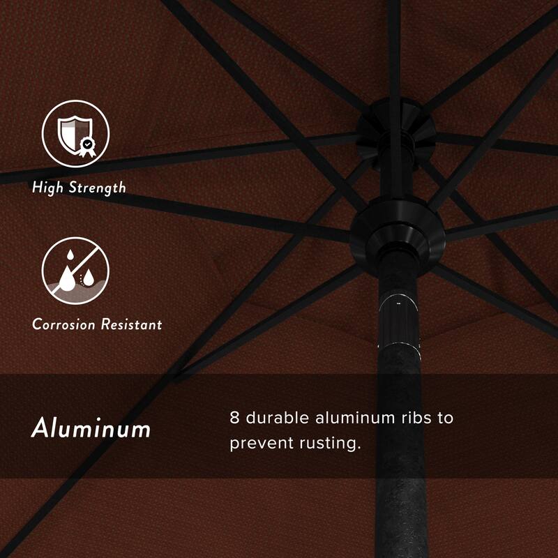 Okaloosa 7.5ft Round Crank Lift Tilting Patio Umbrella by Havenside Home, Base Not Included