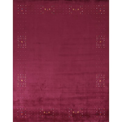 Gabbeh Indian Area Rug Handmade Purple Wool Carpet - 8'2" x 9'8"