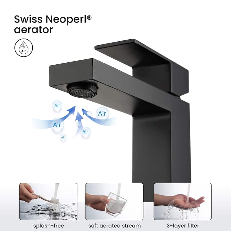 Single Handle Bathroom Sink Faucet with Pop Up Drain