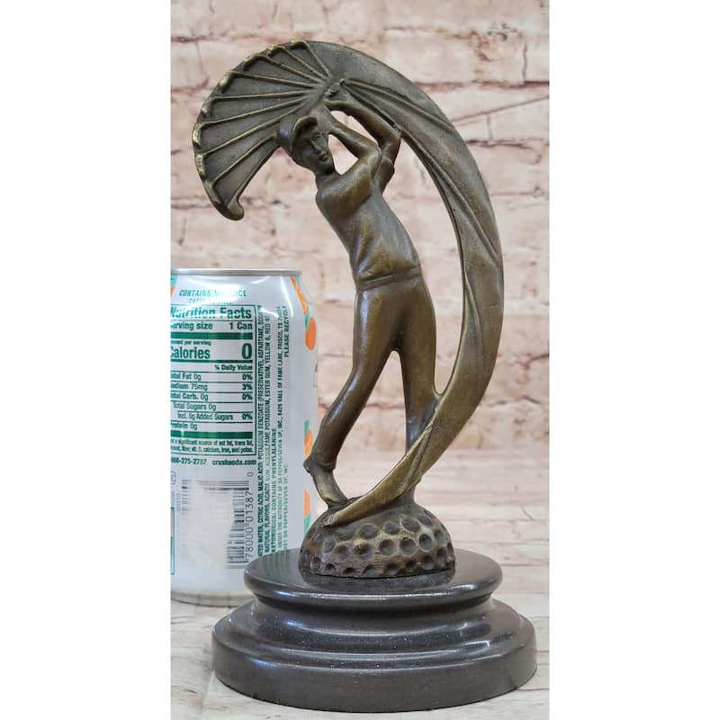 Male Figure Golf Celebration Trophy By Italian Artist Aldo Vitaleh Decor