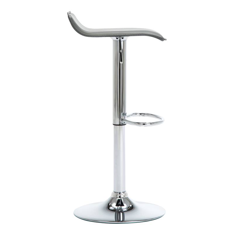 Faux Leather Upholstered Adjustable Barstools Airlift Counter Bar Pub Height Stools Set of 2