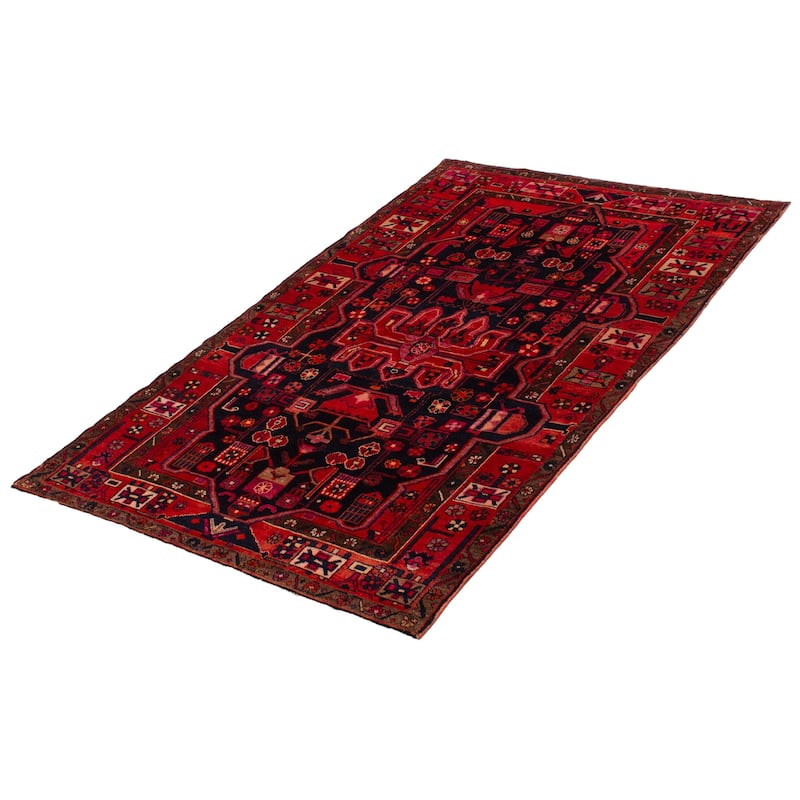 ECARPETGALLERY Hand-knotted Anadol Navy, Red Wool Rug - 4'11 x 7'10
