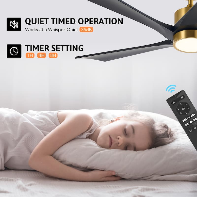 52" Ceiling Fan with Dimmable LED Lights