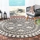 preview thumbnail 19 of 79, SAFAVIEH Veranda Eyvor Indoor/ Outdoor Waterproof Patio Backyard Rug 3' Round - Ivory/Grey