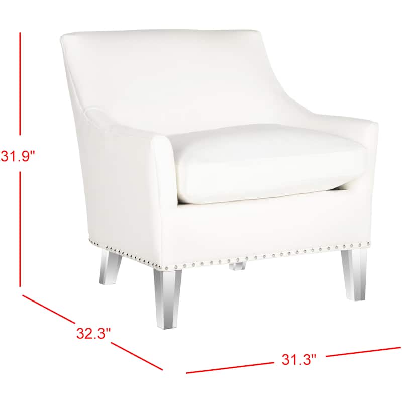 SAFAVIEH Shalon White/ Clear Club Chair - 31.3" x 32.3" x 31.9" - 31Wx32Dx32H