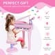 preview thumbnail 5 of 7, Qaba 37-Key Kids Toy Keyboard Piano Musical Electronic Instrument Grand Piano with Microphone, Stool, MP3 - Pink