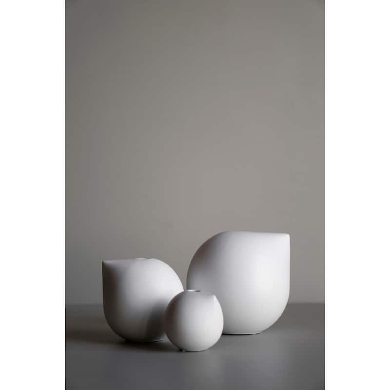 Sm. NIB Vase White - White - White