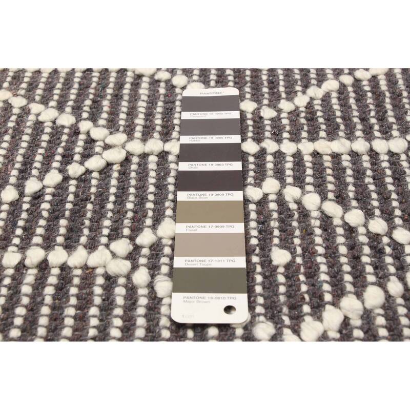 ECARPETGALLERY Braid weave Sienna Grey Wool Rug - 5'0 x 8'2