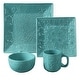 preview thumbnail 9 of 7, HiEnd Accents Savannah Ceramic Floral Damask Dinnerware Set, 16PC