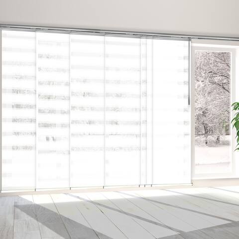 InStyleDesign Pier White 7-Panel Single Rail Panel Track Extendable 110"-153"W, Panel width 23.5"