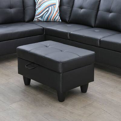 Modern Faux Leather Ottoman