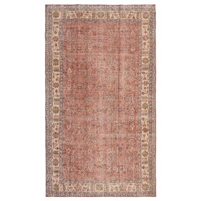 ECARPETGALLERY Hand-knotted Melis Vintage Dark Coral Wool Rug - 5'10 x 10'2