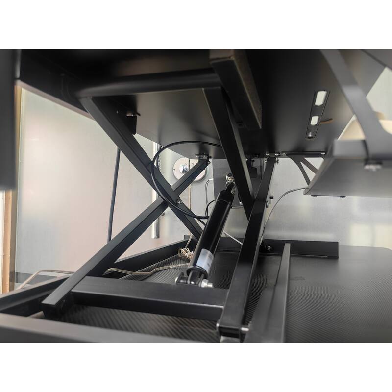 Anmytek 32 Inch Height Adjustable Standing Desk Converter Dual Monitor Laptop Workstation Wide Keyboard Tray