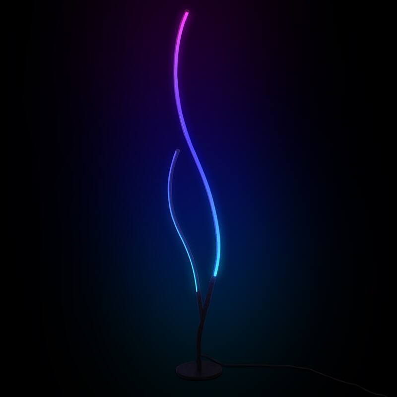 56" Modern Spiral LED Floor Lamp