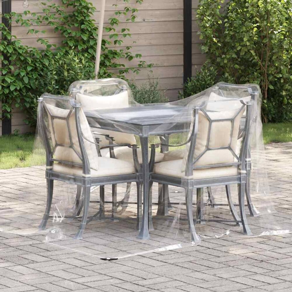 vidaXL Clear Tarpaulin with Eyelets 6.6/9.8x6.6/9.8/13.1/16.4/19.7/26.2' PVC