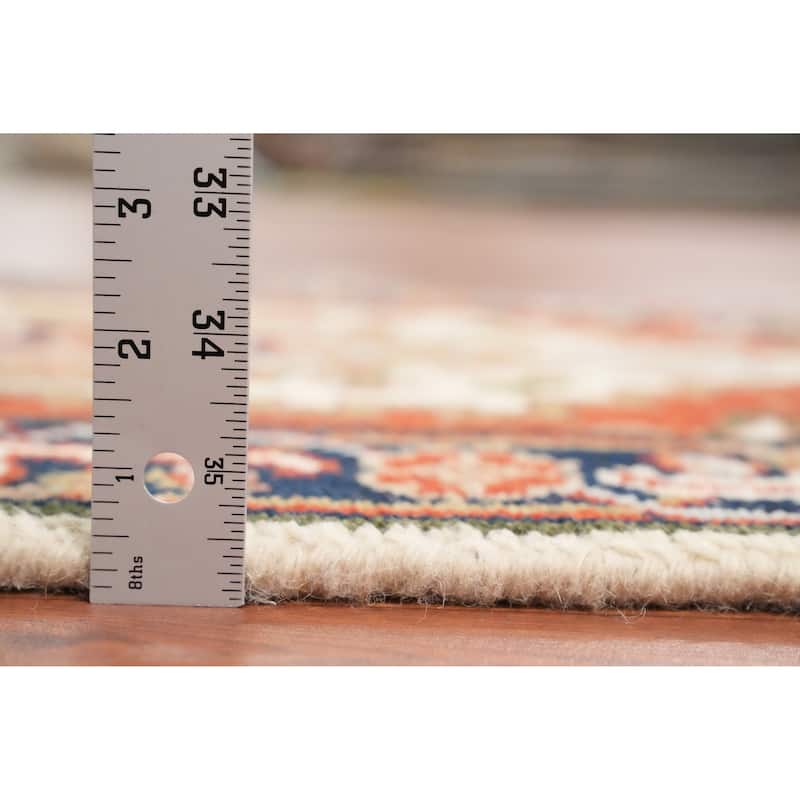 Hand Knotted Oriental 100% Wool Carpet Traditional Medallion Beige & Ivories Heriz (serapi) Area Rug - 3' 0'' X 2' 0''