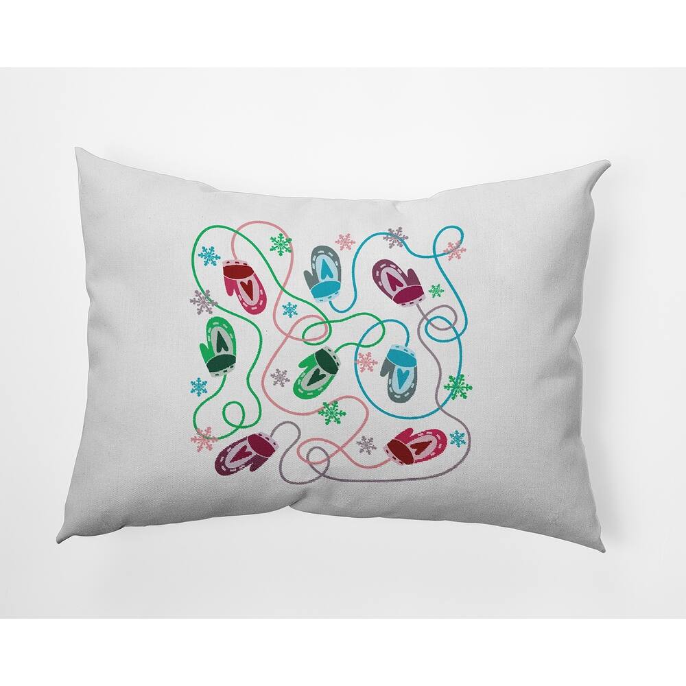 Winter/Christmas Mittens Indoor/Outdoor Throw Pillow