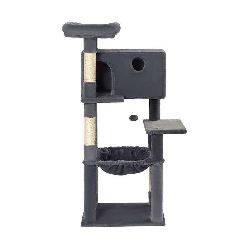 Adeco 52-Inch Cat Tree with Hammock and Condo