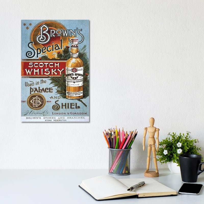 iCanvas "1890s Brown's Special Whisky Advert" by The Advertising Archives Canvas Print - 12x8x0.75