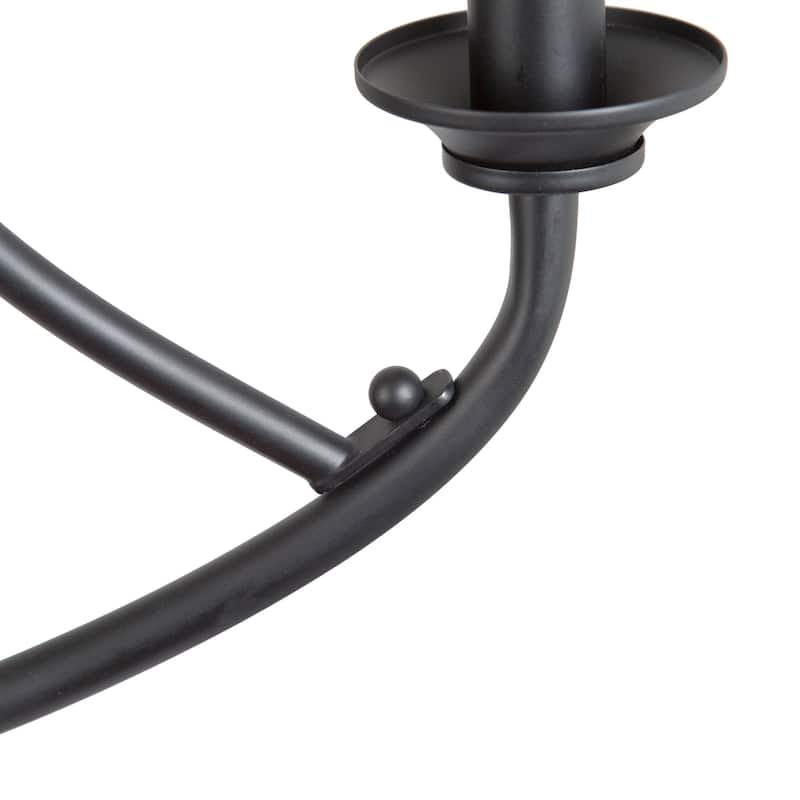 Farmhouse 5-Light Black Metal Chandelier for Dining Room - D24"x H28.5"