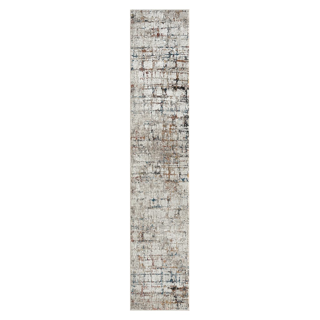 Distressed Abstract Area Rug - 2' x 6' Runner