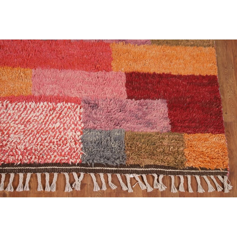All-Over Plush Moroccan Area Rug Handmade Wool Carpet - 8'0" x 10'7"