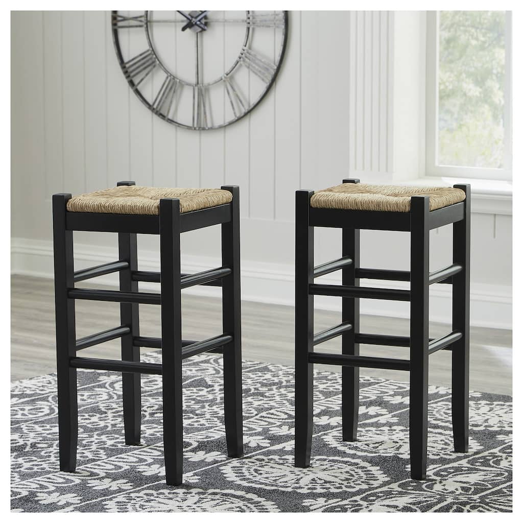 Ashley Furniture Mirimyn Black Tall Stool (Set of 2) - 15"W x 15"D x 36"H