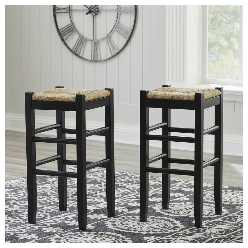 Ashley Furniture Mirimyn Black Tall Stool (Set of 2) - 15"W x 15"D x 36"H - Set of 2 - Brown - Bar Height