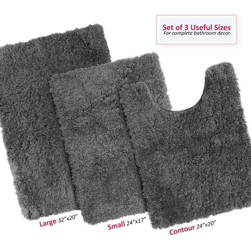 Porch & Den Lorena Shaggy/ Non-slip Rubber Backed Bath Rug Set