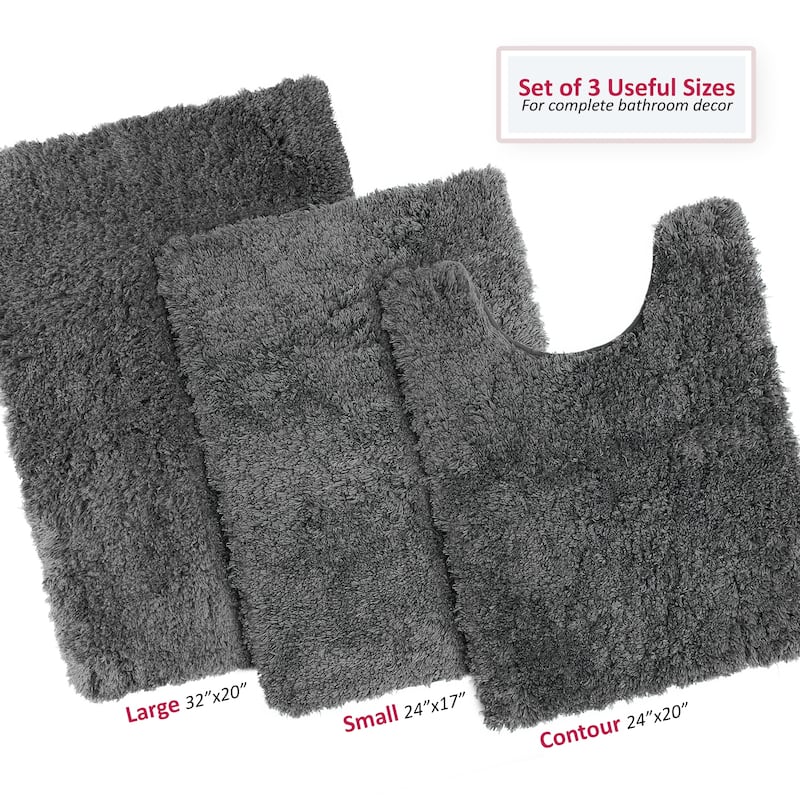 Porch & Den Lorena Shaggy/ Nonslip Rubber Backed Bath Rug Set Bed